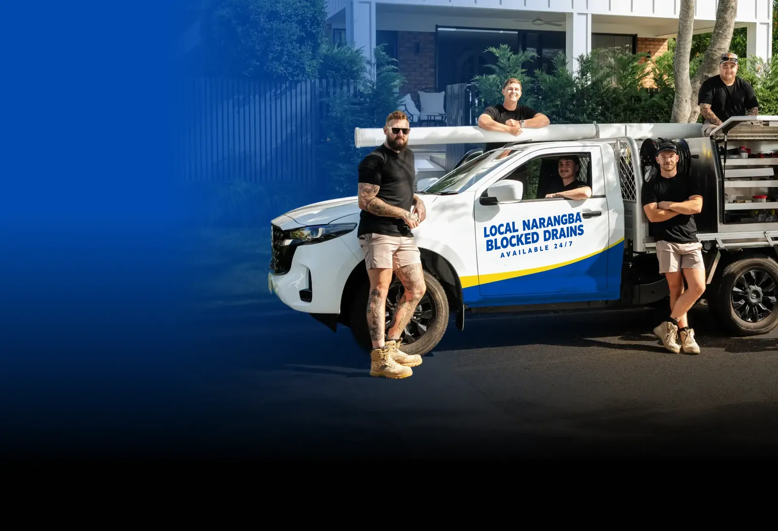 Local Narangba Blocked Drains team with the ute